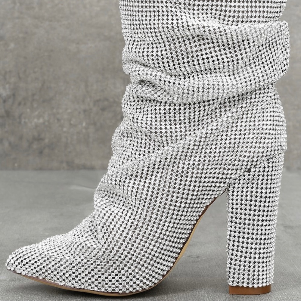 Rhinestone booties- brand new, never worn